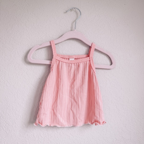 Arrows + Rubies | Pink Ribbed Lettuce Hem Tank - Picture 2 of 10